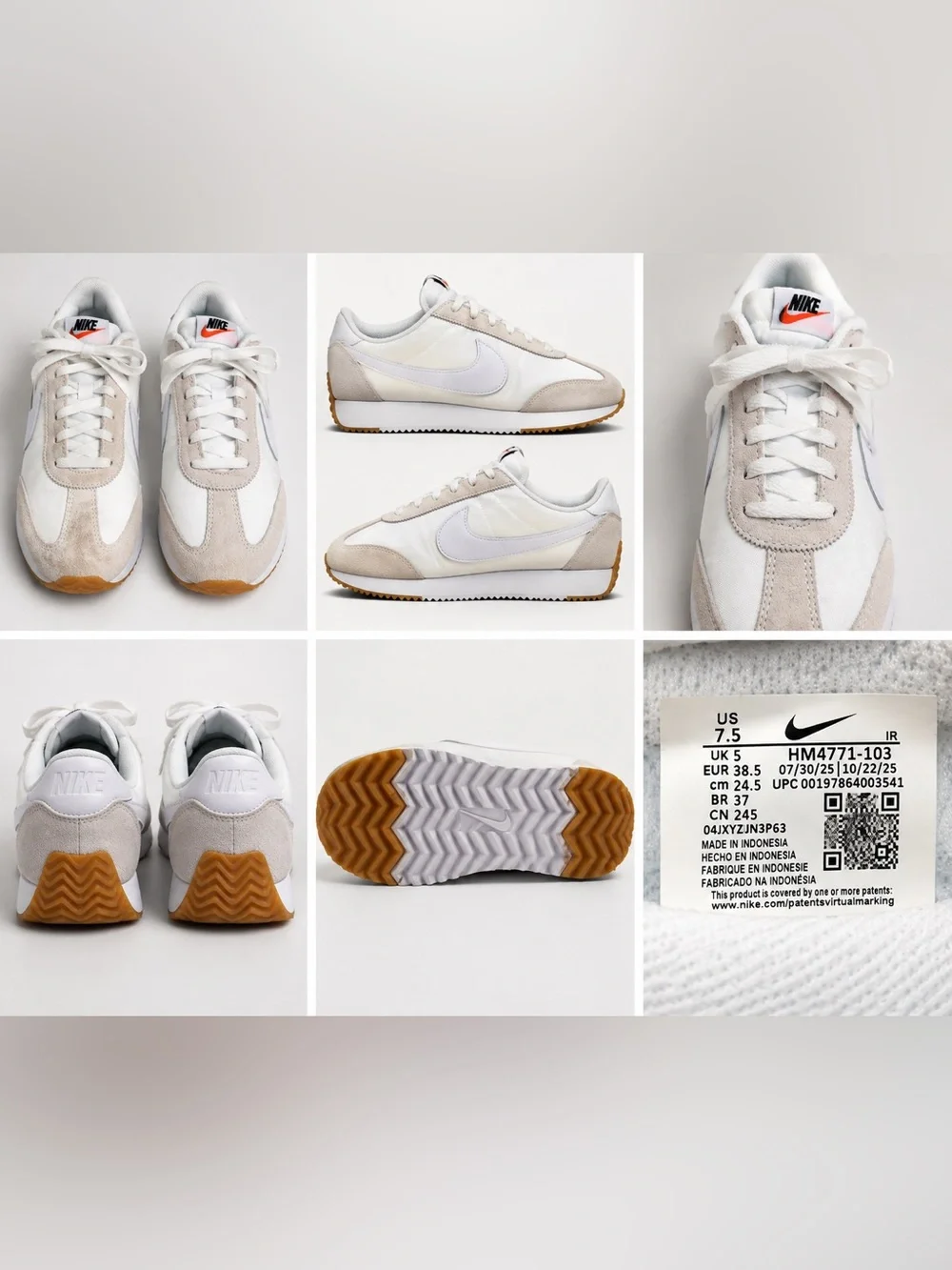 Nike Women’s Pacific Sneakers White Beige Gum Sole Size 7.5 NEW